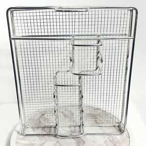 Chrome Wire Mesh Utensil Rack Countertop Kitchen Organizer 12x12